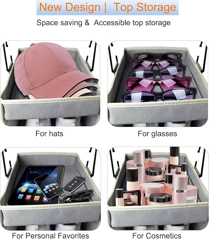 Large-Sized Hanging Shoe Organizer 10-Shelf, Sturdy Hanging Closet Organizer