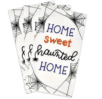 Gift Boutique Halloween Guest Napkins 100 Count Disposable Paper Hand Towels Black Orange Purple for Bathroom Buffet Dinner Haunted Home Party Decor