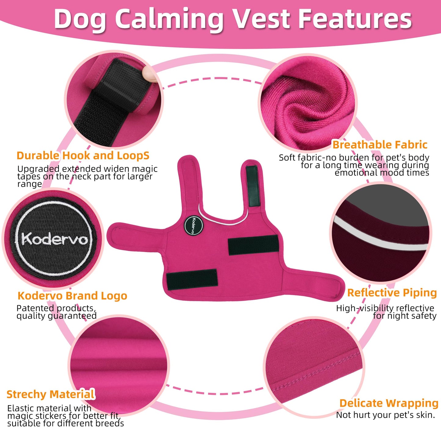 Kodervo Dog Anxiety Jacket, Skin-Friendly Dog Calming Shirt - Dog Coat for Thunder, Fireworks, Vet Visits and Separation - Keep Pet Calm Without Medicine & Training, Army Green, Medium