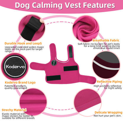 Kodervo Dog Anxiety Jacket, Skin-Friendly Dog Calming Shirt - Dog Coat for Thunder, Fireworks, Vet Visits and Separation - Keep Pet Calm Without Medicine & Training, Army Green, Medium