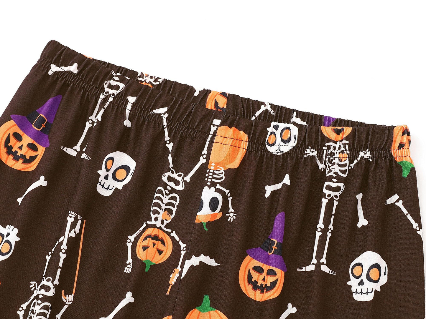 Tebbis 2 - Piece Cozy Pajamas For Little/Big Boys Skeleton & Pumpkin Pattern Long Sleeves PJs Set Kid Size 8