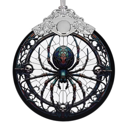 2025 Ornaments for Christmas Tree, Zmoicky Stained Glass Hanging Ornament, Christmas Ornaments Clearance, Gift Exchange Ornament, Bauble Present - Spider