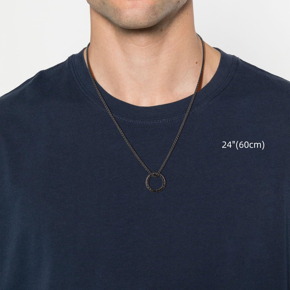 GAVU Black Ring Keeper Necklace for Men, Stainless Steel Ring Holer Necklace 24"