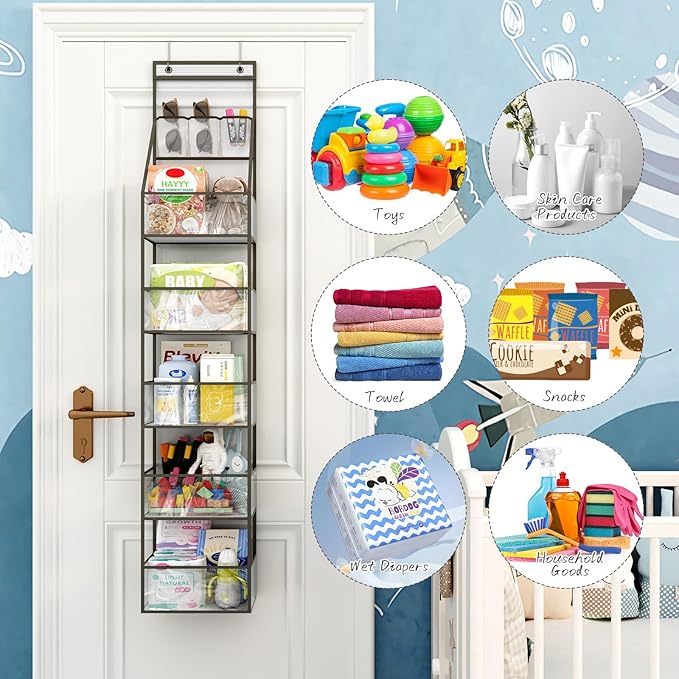 Fixwal 6-Shelf Over The Door Hanging Pantry Organizer Hanging Storage