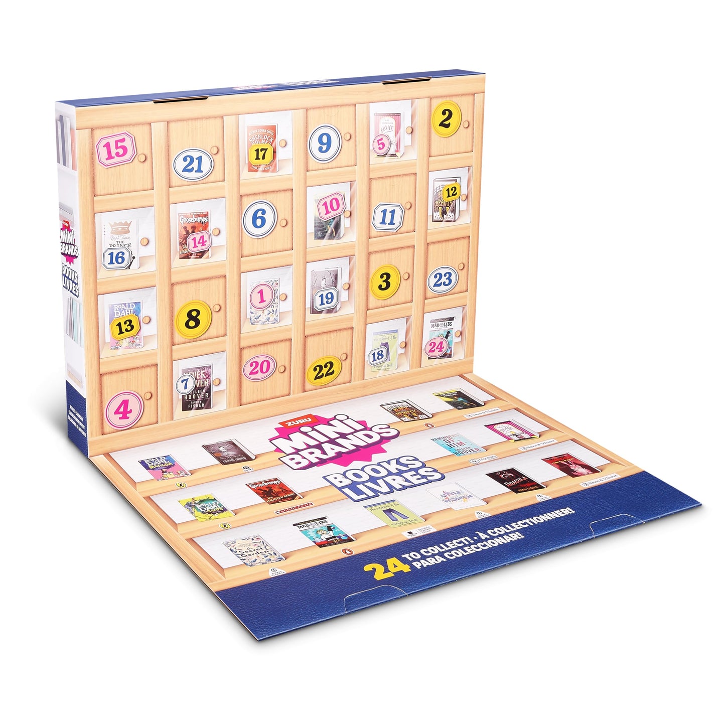 Mini Brands Books Advent Calendar by ZURU, Collectible Seasonal Toys for Girls, Boys, and Collectors