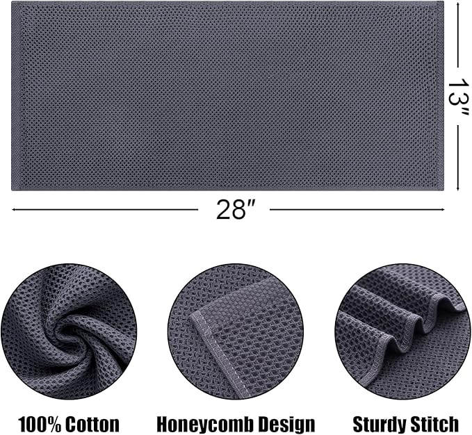 Kitinjoy 100% Cotton Waffle Weave Kitchen Hand Towels