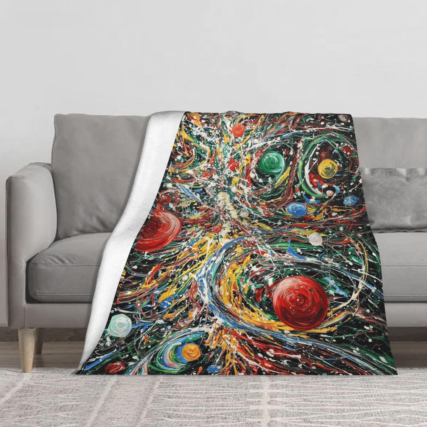 Artistic Christmas Candy Flannel Throw Blanket Soft Cozy Blanket for Living Room Couch Sofa Bed 50 x 60 Inches