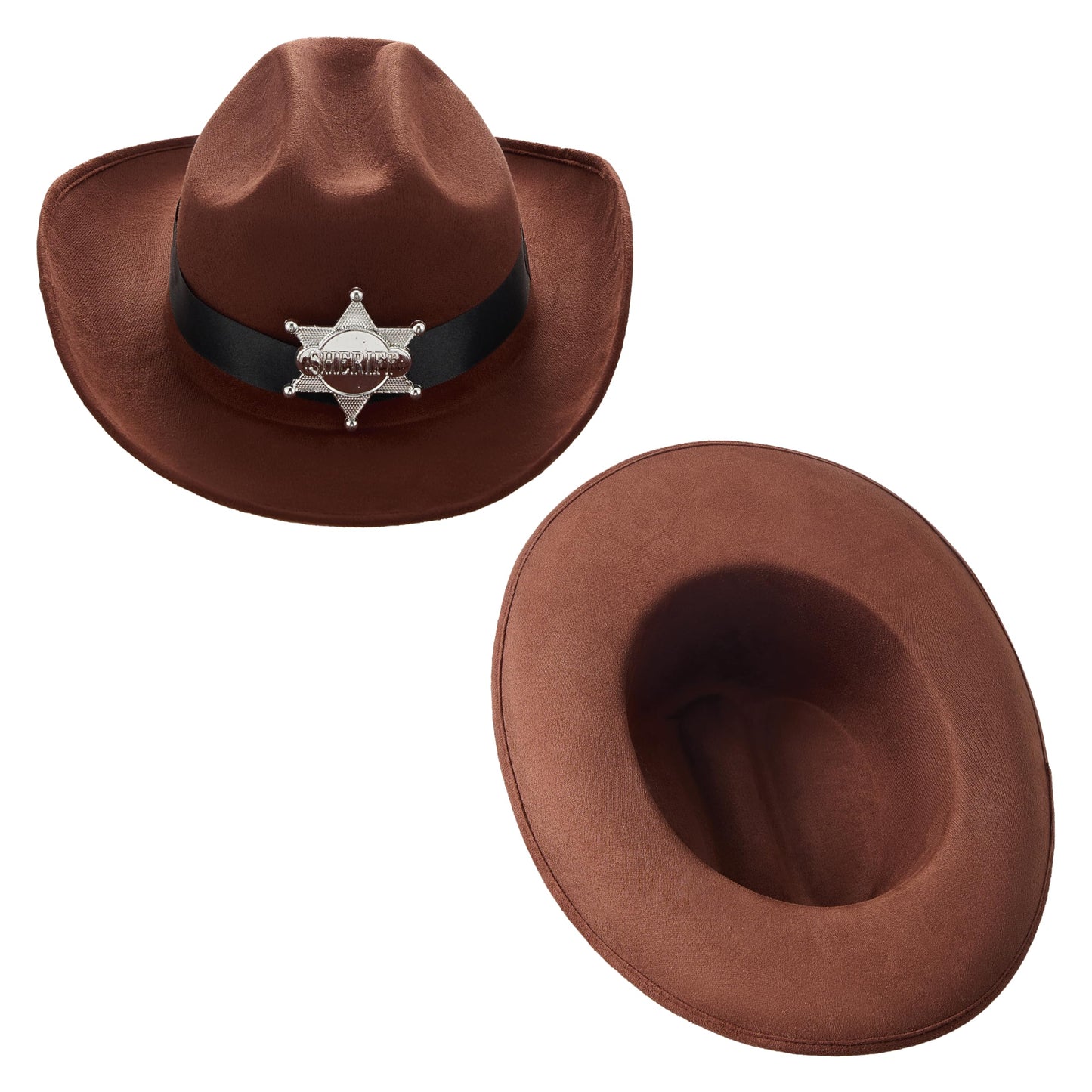 Spooktacular Creations Halloween Cowboy Hat Costume for Boys, Kids Brown Western Costume, Deluxe Boys Cowboy Outfit Set for Toddler Halloween RolePlay Themed Party (3T, 3-4 yrs)