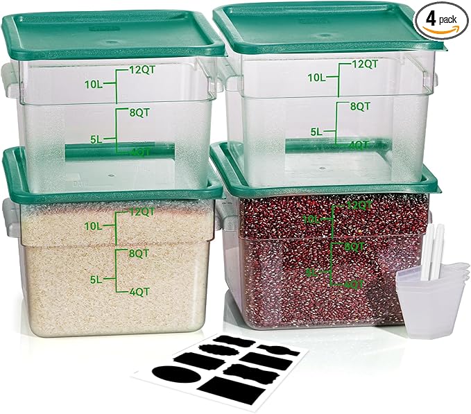 12 Quarts Sous Vide Container: 8 PCS Commercial Food Storage Containers