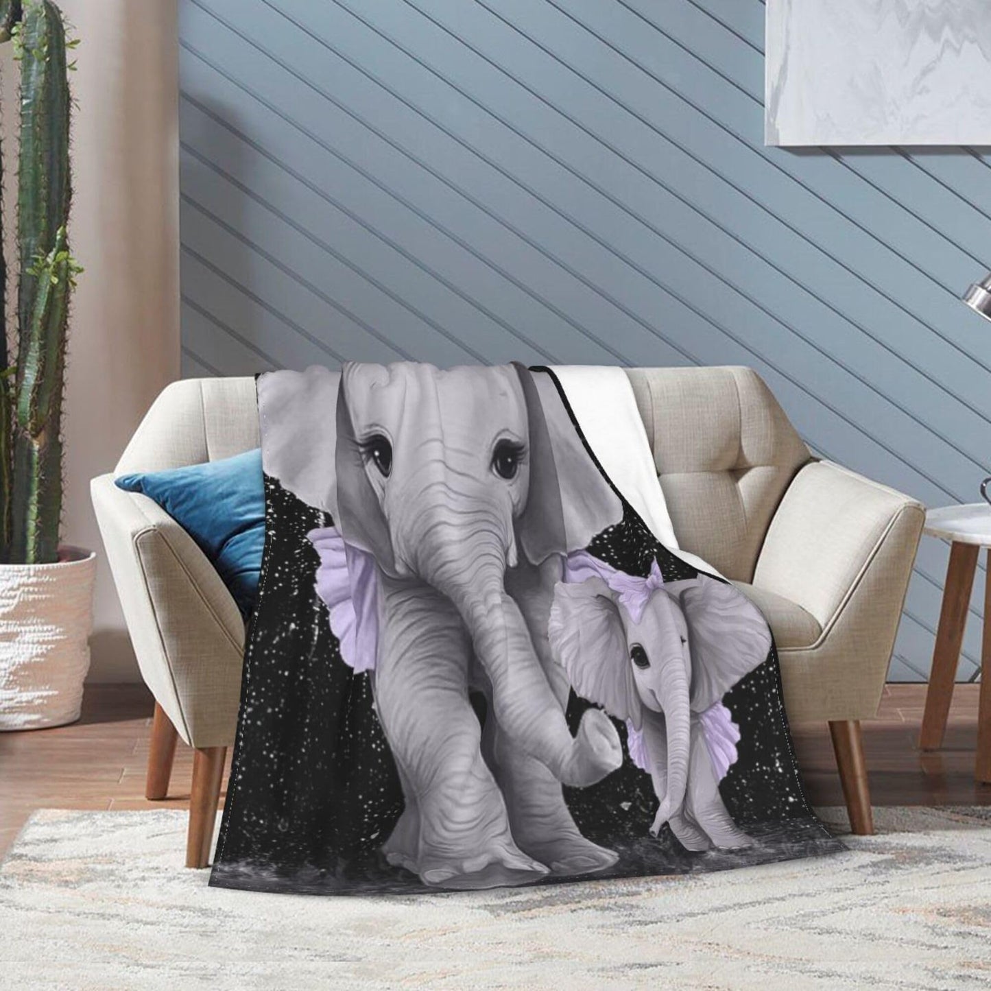 Elephant Blanket Elephant Fleece Throw Blanket Super Soft Fuzzy Plush Cozy Warm Elephants Decor Stuffed Bedding Blankets Gift for Boys Girls Men Women Kids & Adult 50"x40"
