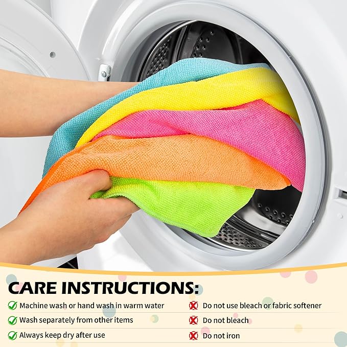 FIXSMITH Microfiber Cleaning Cloth, 50 Pack Cleaning Rags, Cleaning Towels