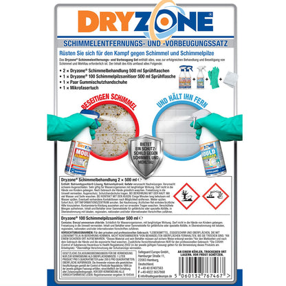 Dryzone Mould Remover and Prevention Kit (3 x 450ml spray) – The definitive long-term solution to Mould. Dual-Action Mould Remover & Sanitiser Spray.