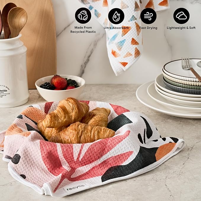 RECYCO Waffle Kitchen Towel Set of 2