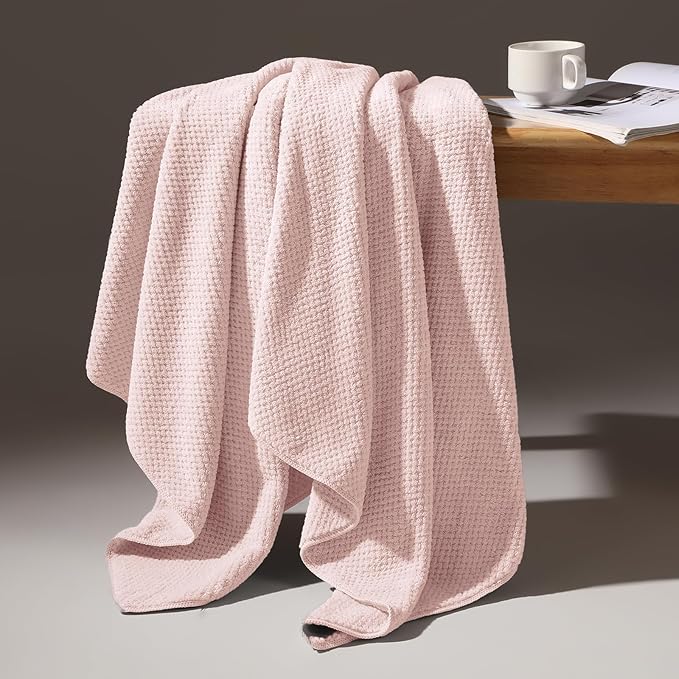 REDKISS Pink Towel Set, 6 Piece Premium Soft Bath Towel Set, Highly Absorbent