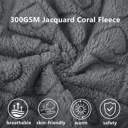 gogobunny Large Pet Blanket for Dogs Cats, Ultra Soft 300GSM Coral Fleece Washable Furniture Protector for Couch Bed Car Seat, Calming Crate Mat Blanket for Large Breeds, Grey, 40x50IN