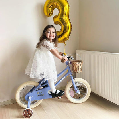JOYSTAR 12 inch Kids Bike for Toddlers 3-4 Years(33"-41") Girls, Girls Bike with Training Wheels & Basket, Kids' Bicycle Purple