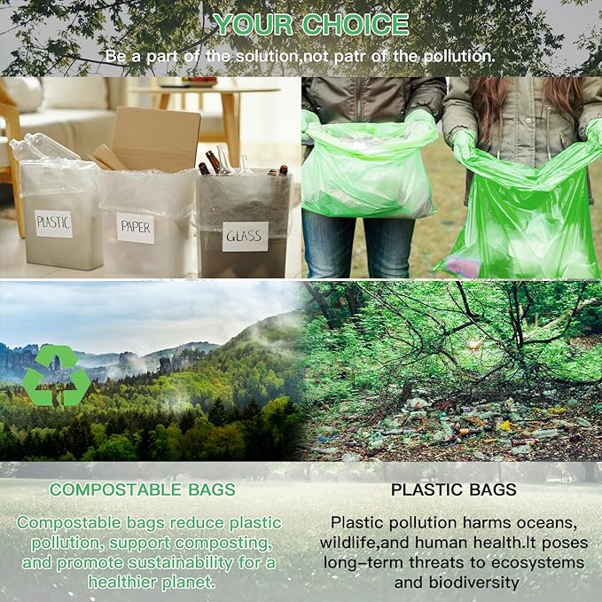 Compostable Kitchen Trash Bags 6-Gallon