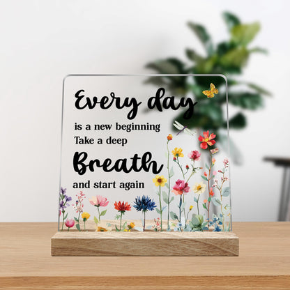 Inspirational Office Desk Decor Gifts for Women, Every day is a New Beginning Motivational Decoration for Home