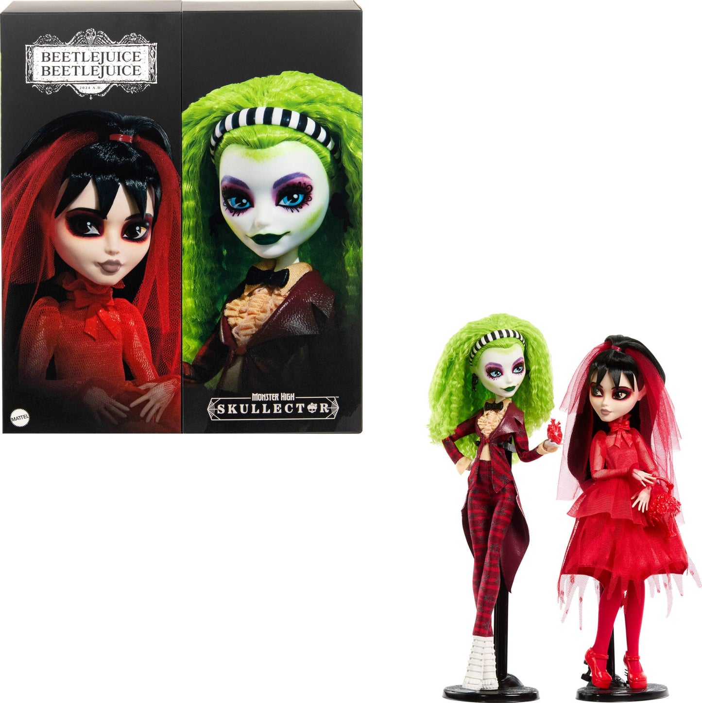 Monster High Skullector Beetlejuice Beetlejuice Doll 2-Pack, Collectible Betelgeuse and Lydia Deetz Set with Accessories and Displayable Packaging (Amazon Exclusive)
