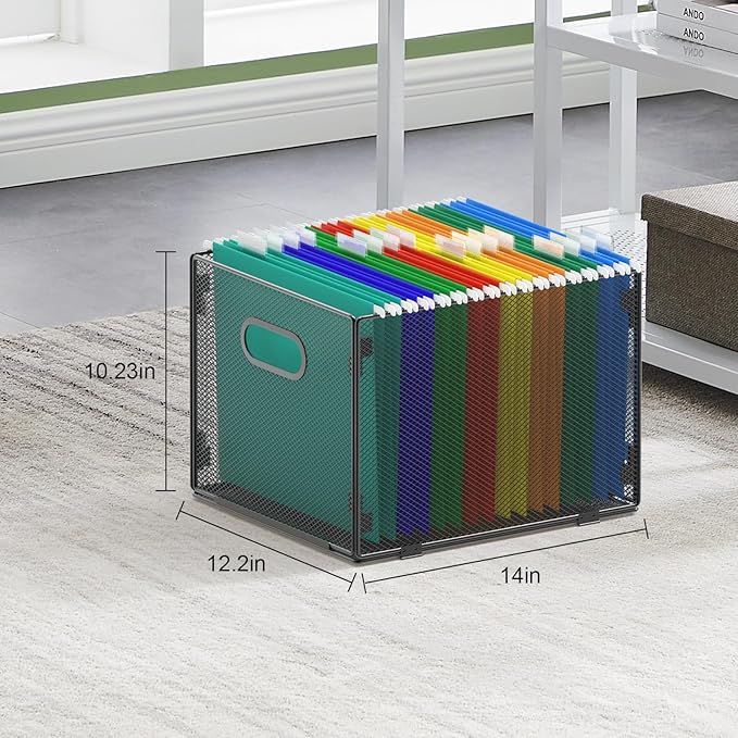 Samstar Hanging File Organizer, Mesh File Folder Organizer File Crate File