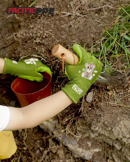 PACIFIC 3 Pairs Kids Gardening Gloves for Age 3-6, Natural Latex Coated Yard Gloves, Non-Slip Children Safety Work Gloves, for Outdoor, Painting, DIY, Boys & Girls, Multiple Colour, XXXS