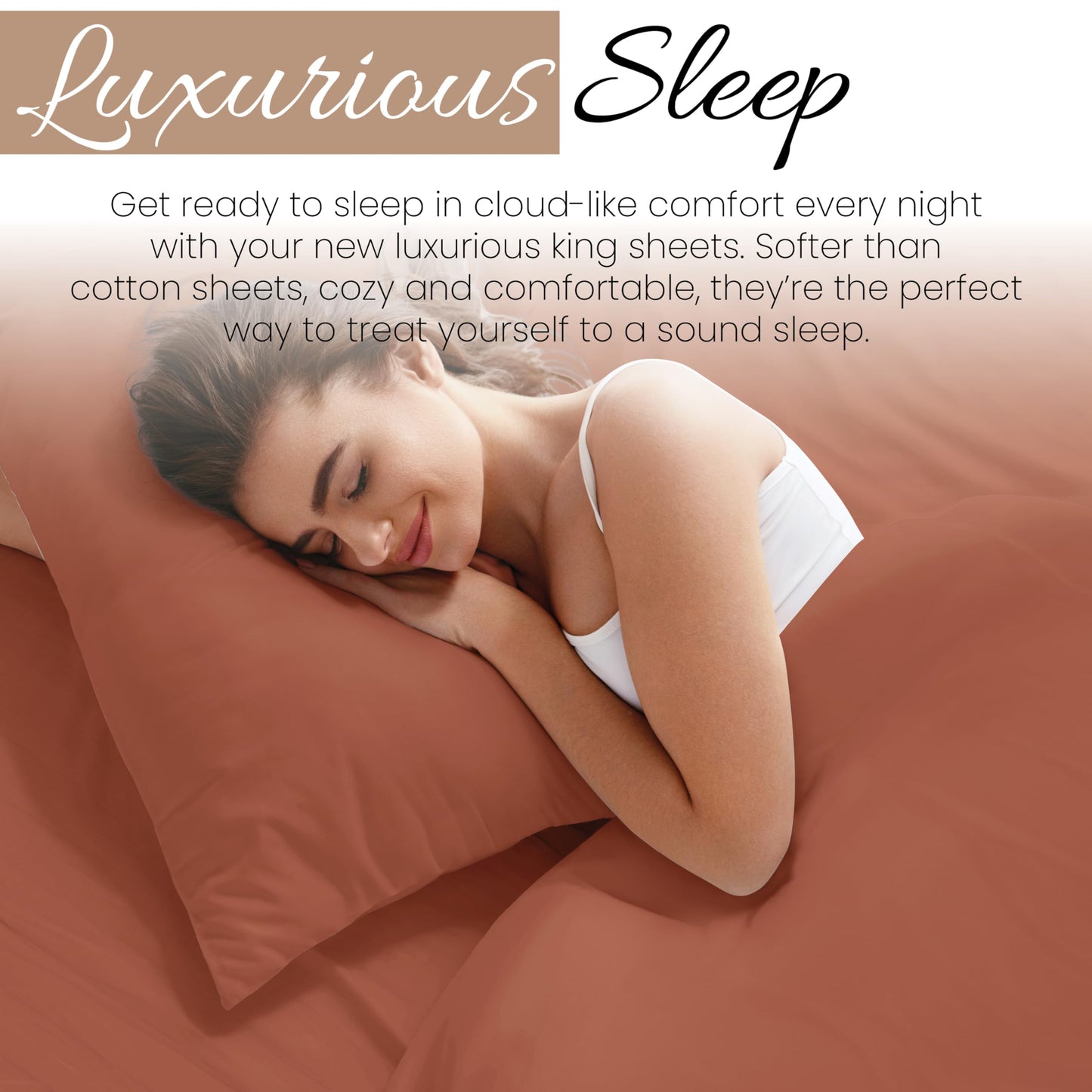 Linen Market Bed Sheets for King Size Bed (Clay) - Sleep Better Than Ever with These Soft and Cooling King Sheets - Deep Pocket Fits 16" Thick Beds - 4 Piece King Sheet Set