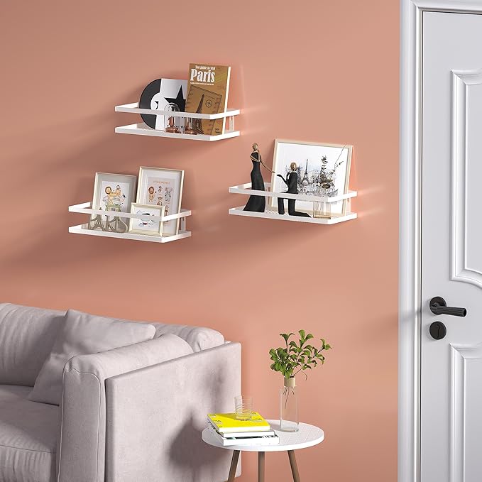 PUSDON Hanging Storage Baskets Organizer Wall Mount, Metal Wire Storage Bin Rack