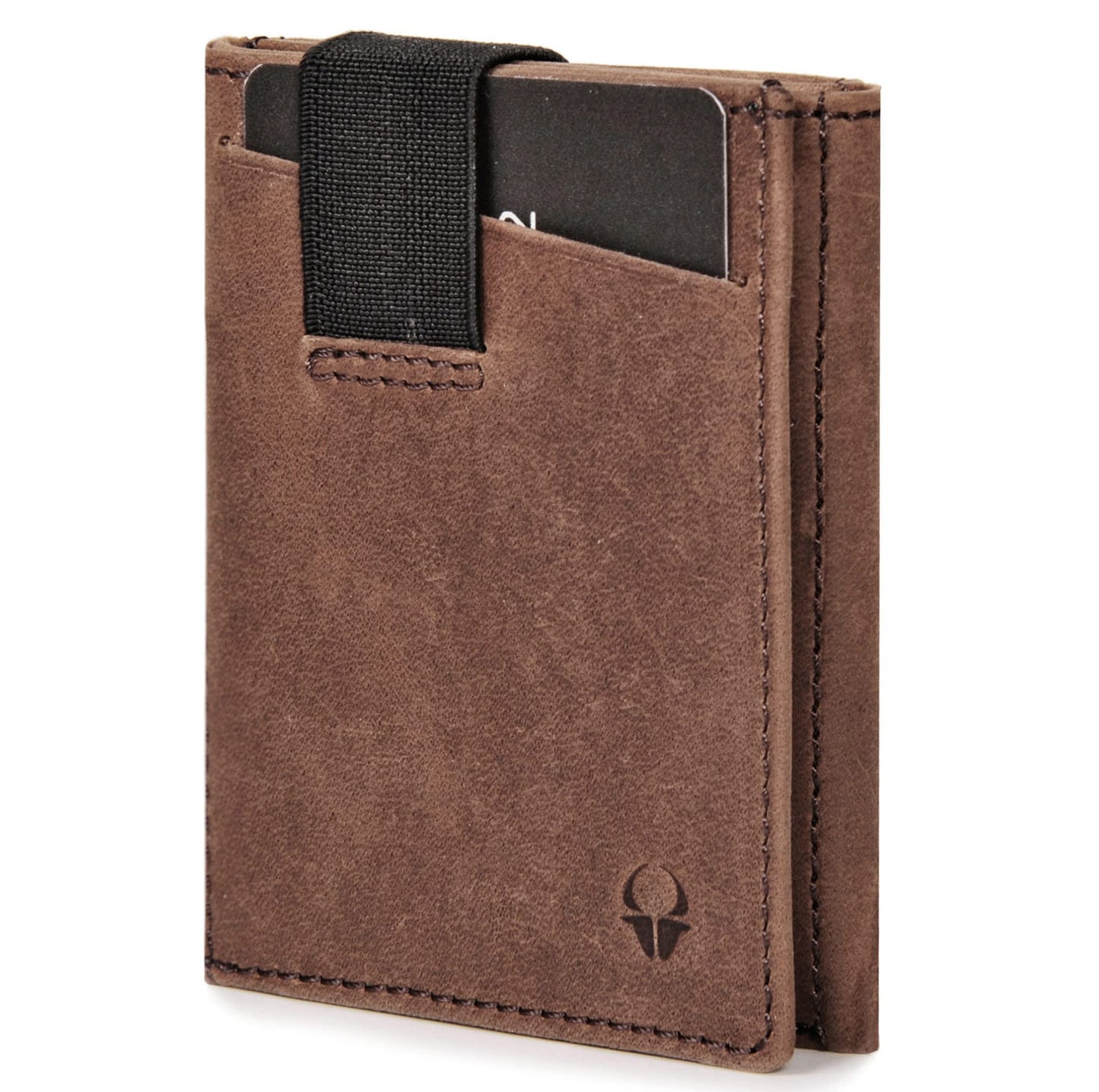 DONBOLSO Wallet 2 I Slim Wallet with Coin Pocket and RFID Protection I 8 Card Slots for up to 12 Cards I I Genuine Leather Credit Card Holder for Men and Women I Brown Vintage