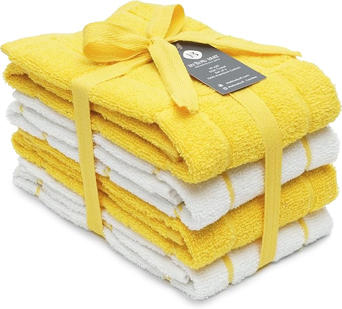 100% Cotton Terry Dish Towels, 4 pack16 x26 Inches, Super Soft and Absorbent