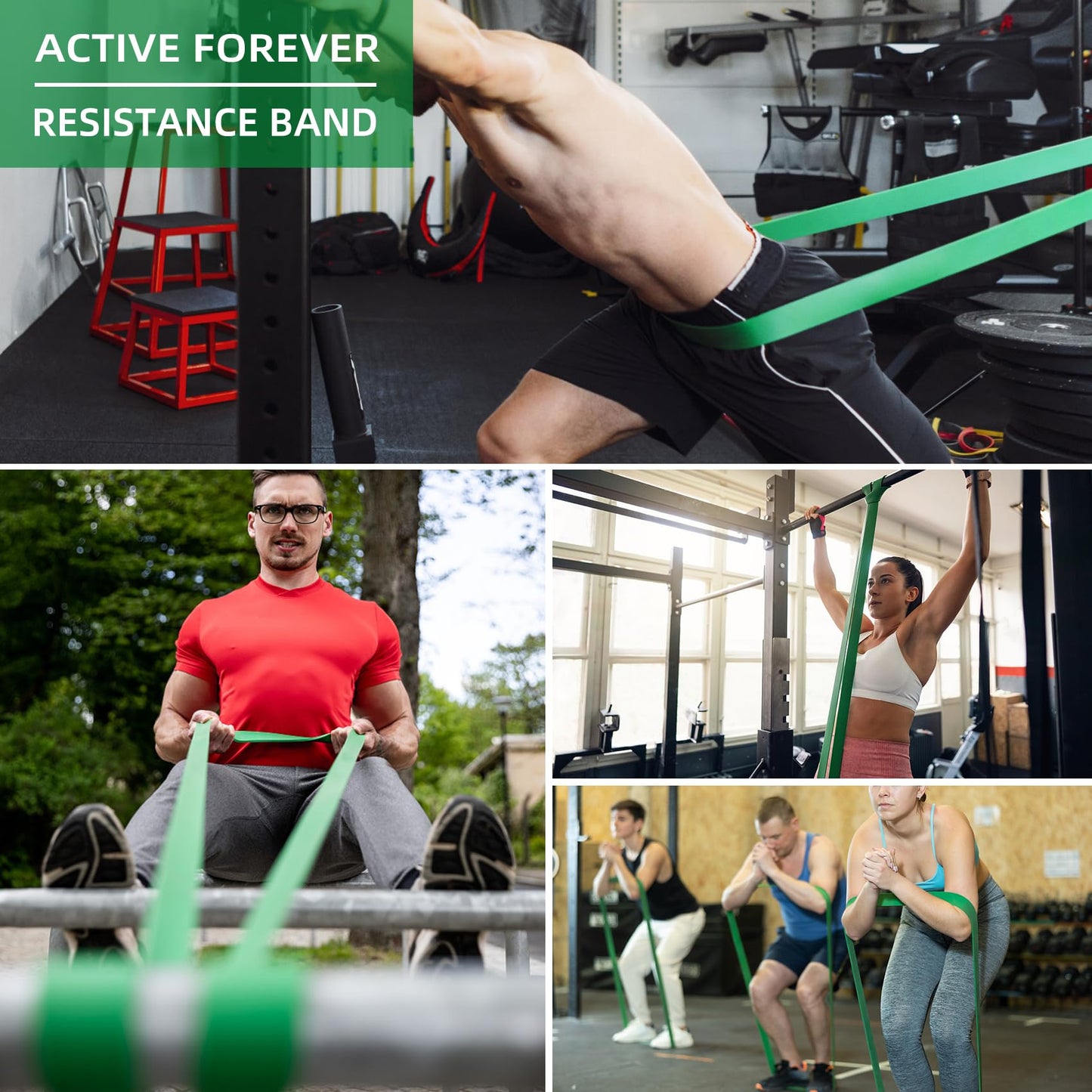 ACTIVE FOREVER Resistance Band,Pull up Assist Band,Fitness Band,Suitable for Boosting Strength,Yoga, Exercise(Green)