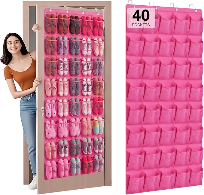 40-Pocket Over the Door Shoe Organizer