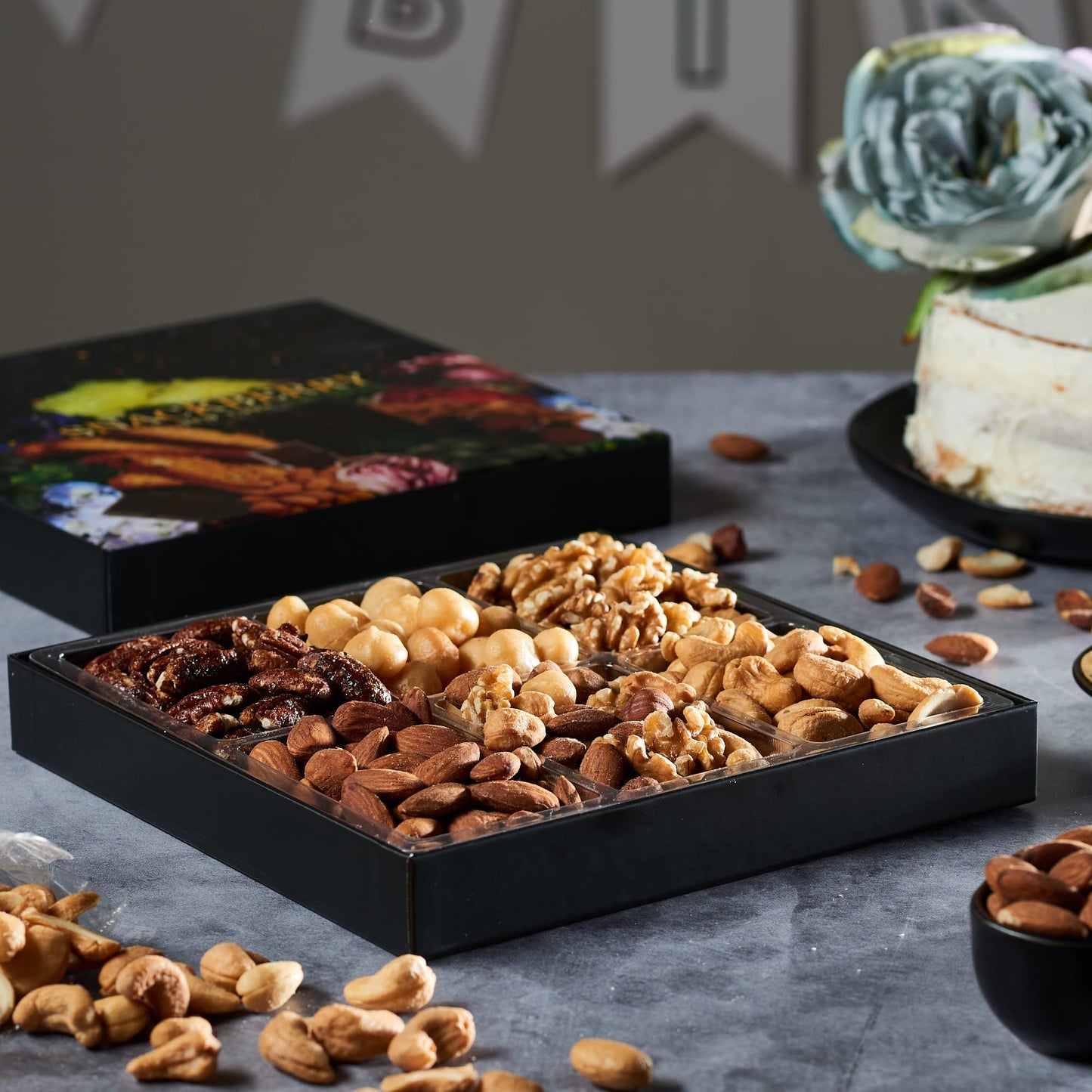 Holiday Christmas Nuts Gift Basket, Gourmet Snack Box,in Elegant Box, For Thanksgiving, Birthday Party, Care Package, Sympathy, Healthy Gift for Men and Women. Kosher, Snackberry