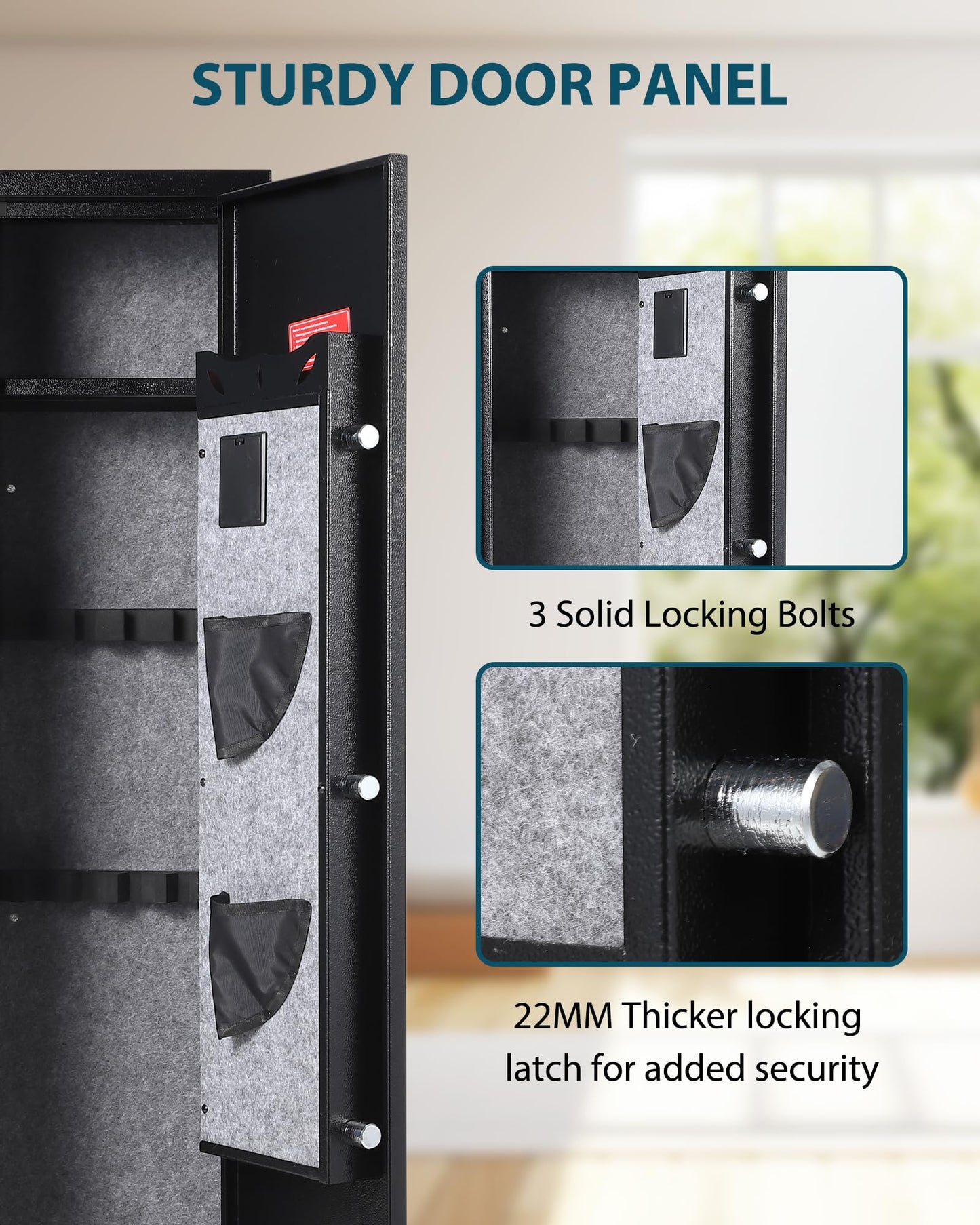 GarveeTech 6 Gun Safe for Rifles and Pistols,Heavy Duty Gun Cabinet, Gun Safes for Rifles with Adjustable Gun Racks & shelf, Large Digital Gun Locker