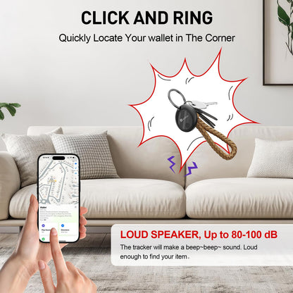 2026 [Apple MFi Certified] (iOS Only) Bluetooth Tracker Smart Finder for Apple Find My iPhone Keys Finder GPS Tracker, 5-10 Years Staying Power, Keys Finder and Item Locator for Wallet, Bags, Passport