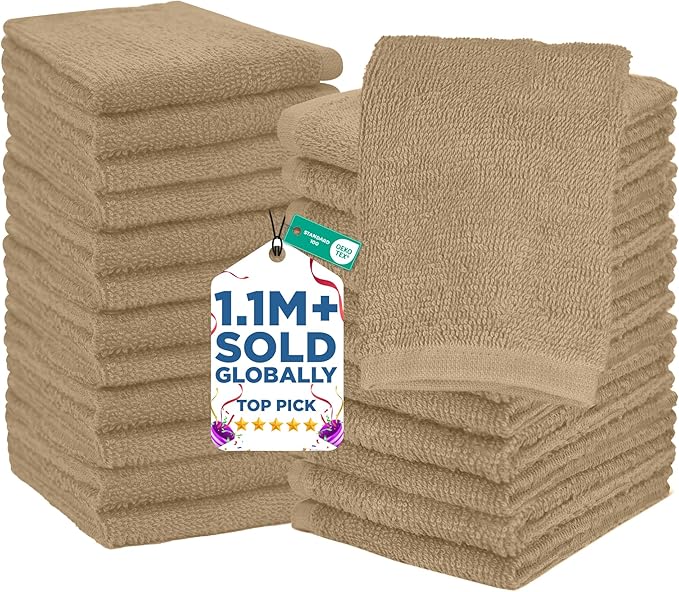 DAN RIVER 24 Pack Wash Cloths for Showering