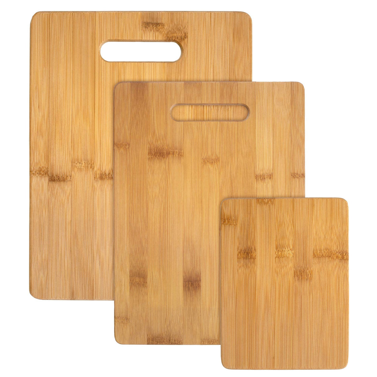 Totally Bamboo 3-Piece Bamboo Cutting Board Set, Wood Cutting Boards for Kitchen, Reversible Chopping Boards in Small, Medium, and Large Sizes