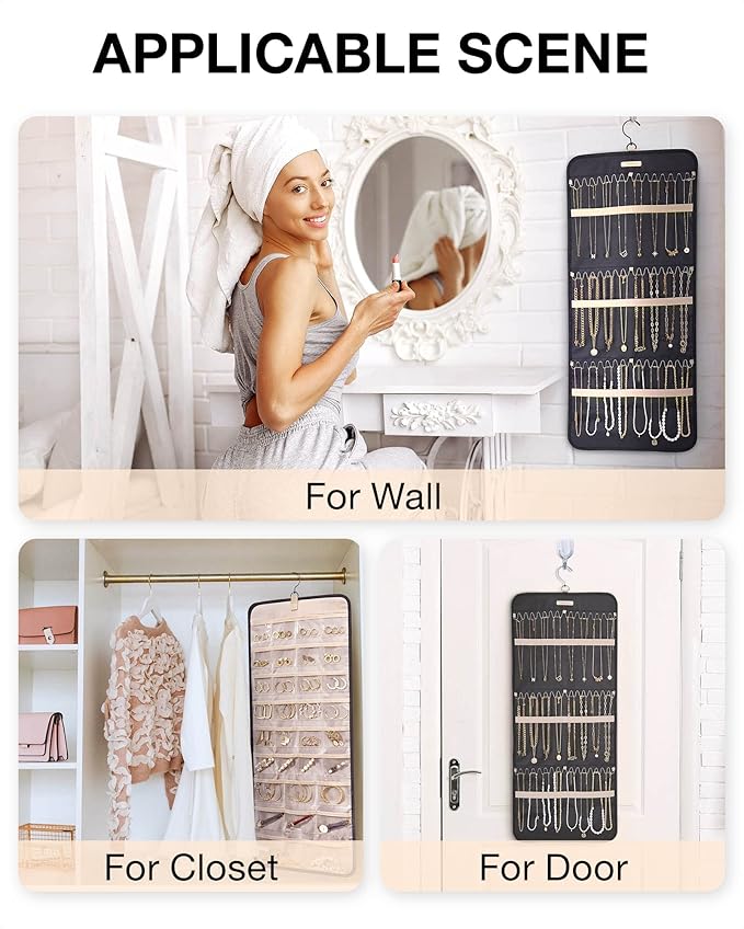 BAGSMART Hanging Jewelry Organizer Storage Roll