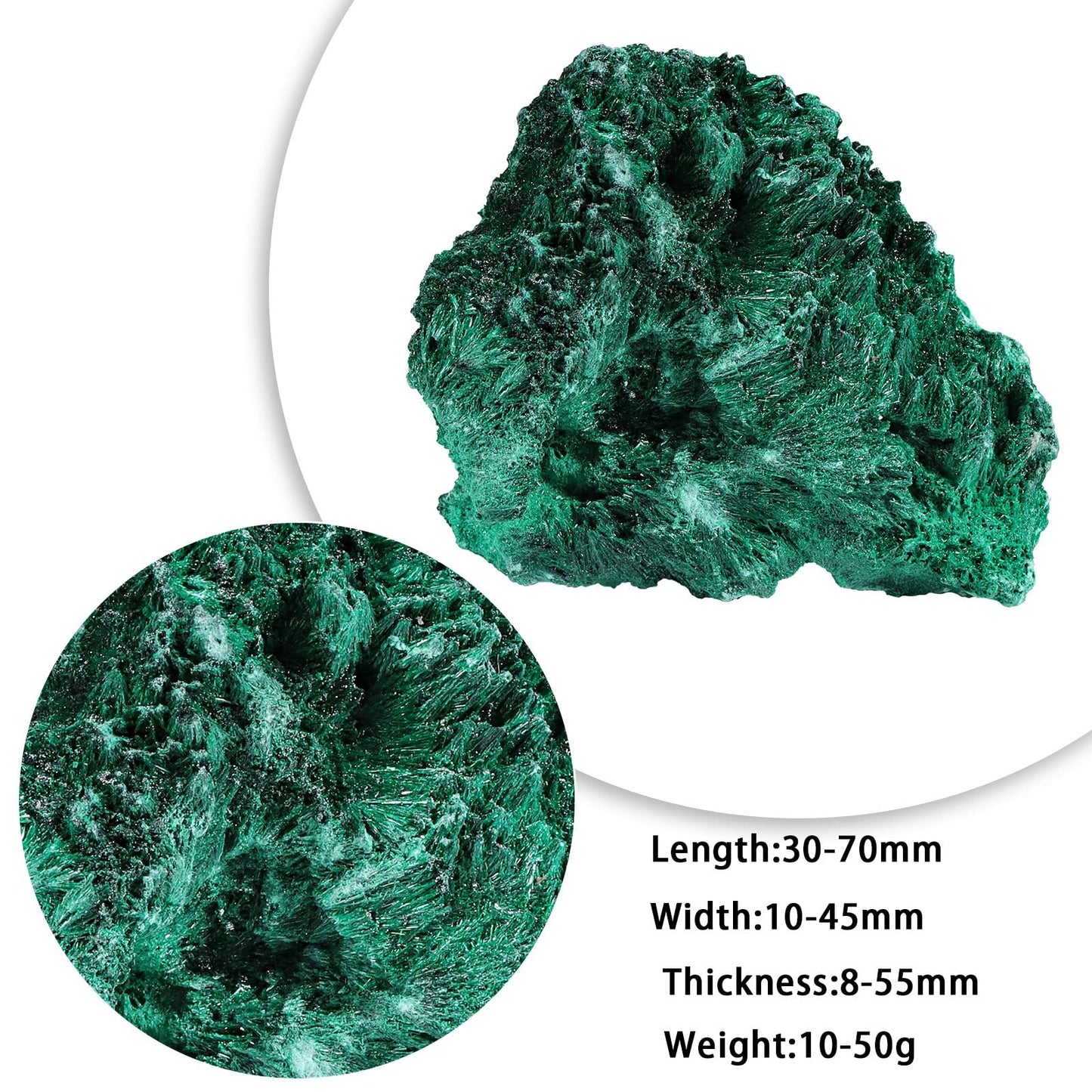Amogeeli Natural Raw Malachite Crystal Cluster Specimen for Collection, Healing Mineral Stone Decoration for Home Office, 0.02-0.11 lb