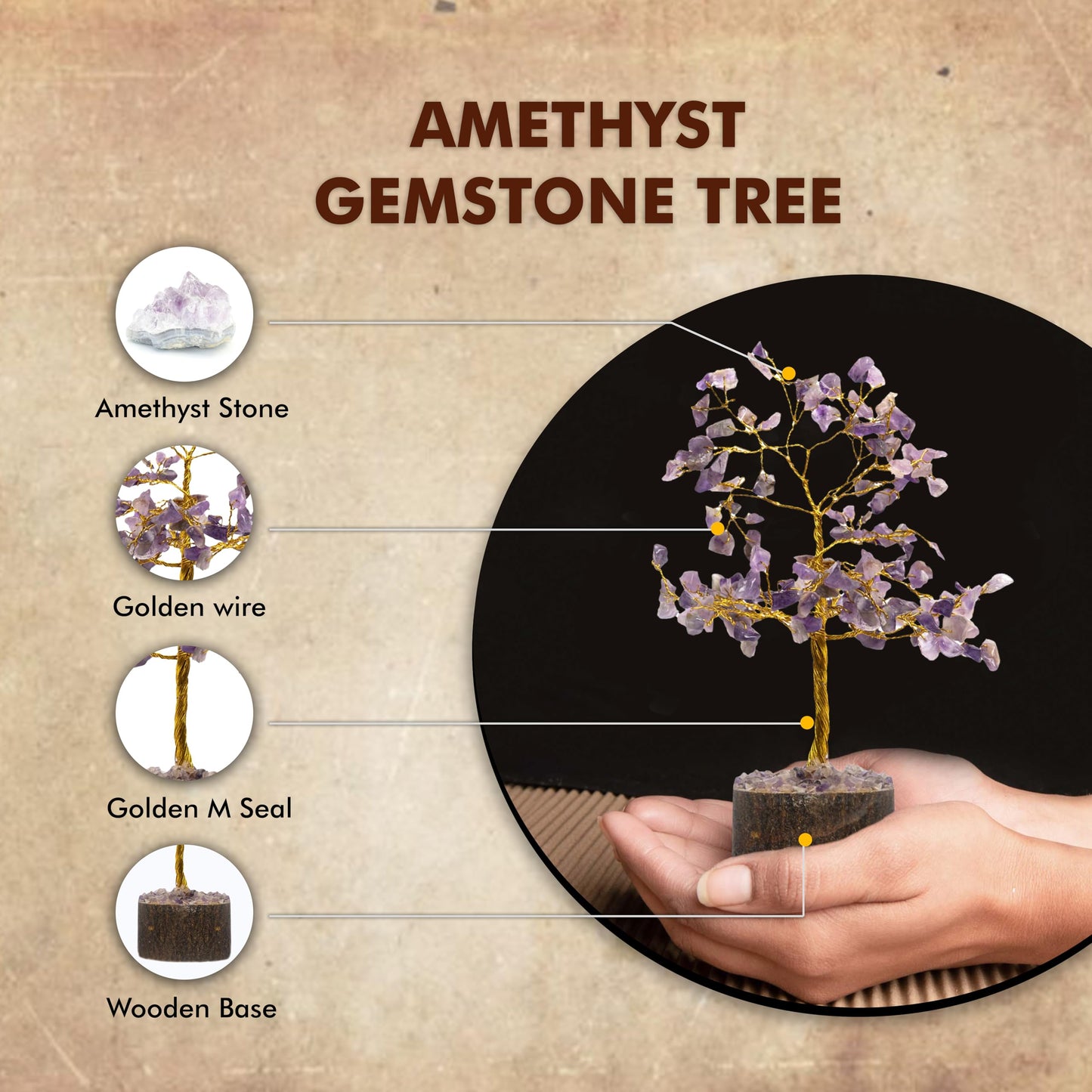 Crystal Tree for Home Decorations Crystals and Healing Stones Witchy Room Crystal Decor Tree Crystal Gifts Gem Tree Christmas Tree Stands for Real Tree (Amethyst Tree)