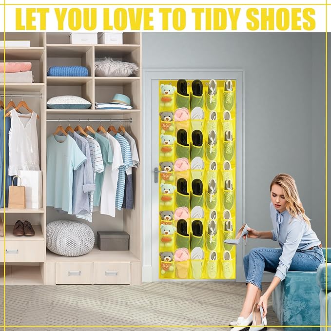 Windyun 40 Over the Door Shoe Organizer Large Mesh Pocket Hanging Shoe Rack