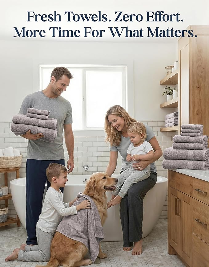 LANE LINEN Luxury Towels and Washcloths Sets