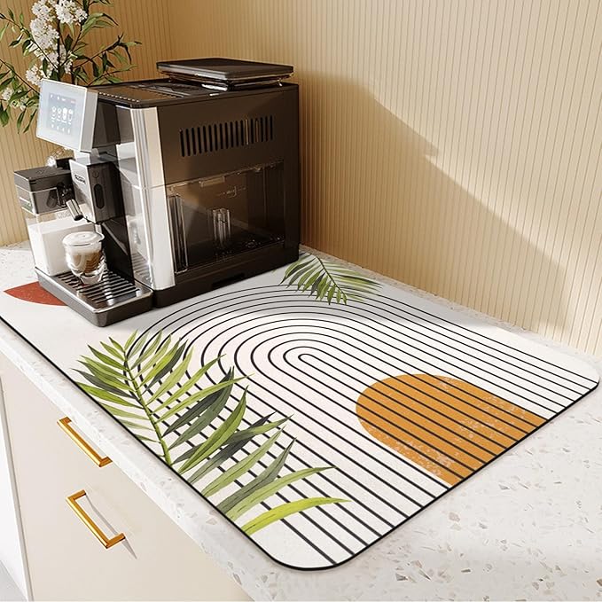 19.5" x 12" Dish Drying Mat & 24" x 5.5" Sink Splash Guard, Super Absorbent