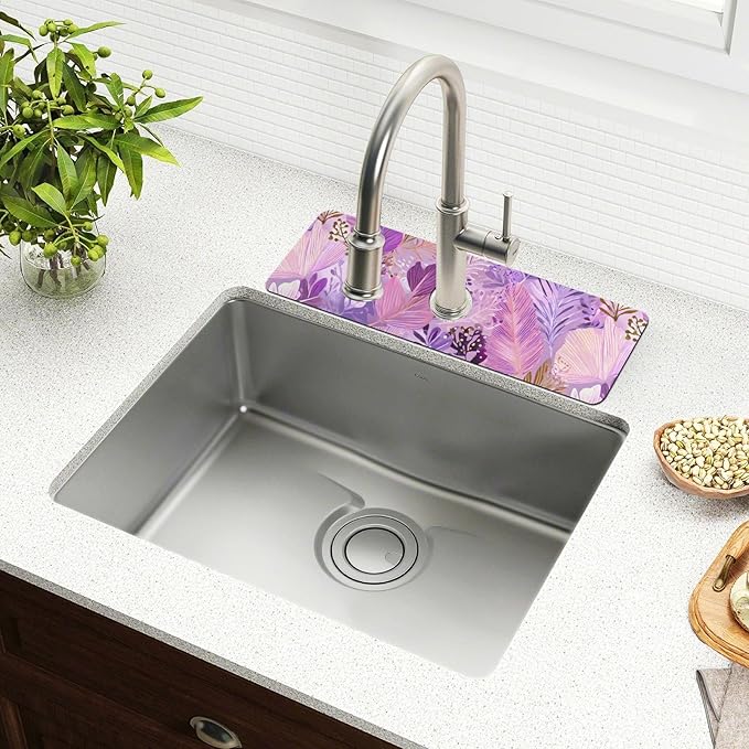 Kitchen Sink Splash Guard 2 PCS 14.7 Inch Sink Faucet Mat Splash Guard