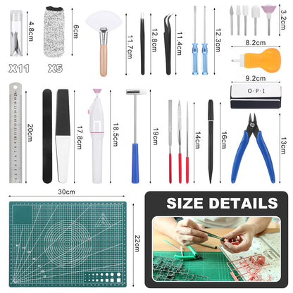 Fippy 29PCS Gundam Model Tools Kit, Model Basic Tools Kit, Hobby Building Tools Kit for Gundam Basic Model Assembling, Building and Repairing