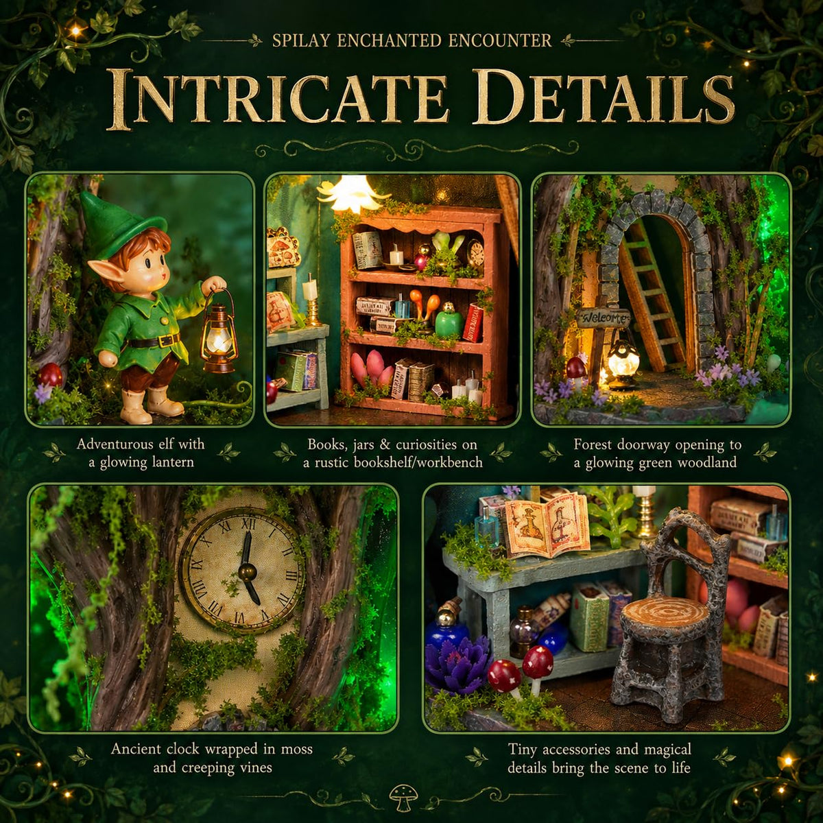 Spilay DIY Miniature House Kit for Adults, Miniature Dollhouse Kit