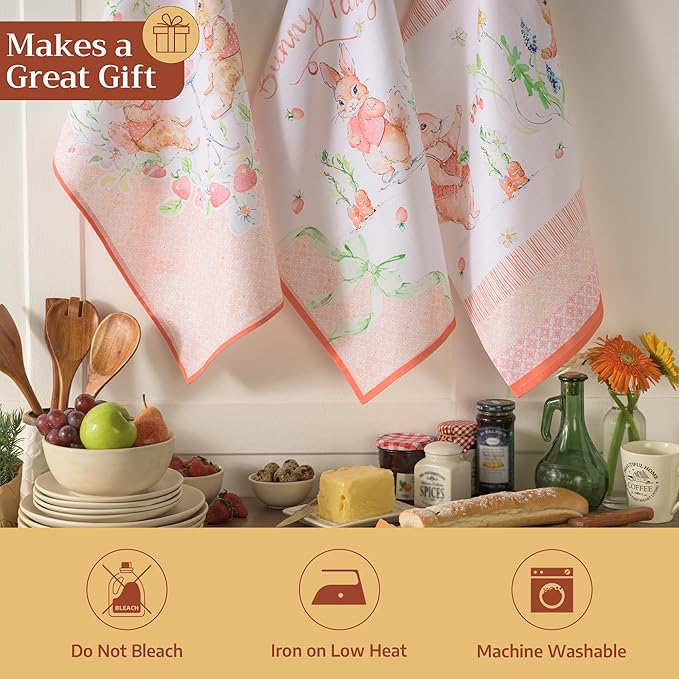 Maison d' Hermine Kitchen Towels Set of 3 100% Cotton 27.50" x 20" Reusable