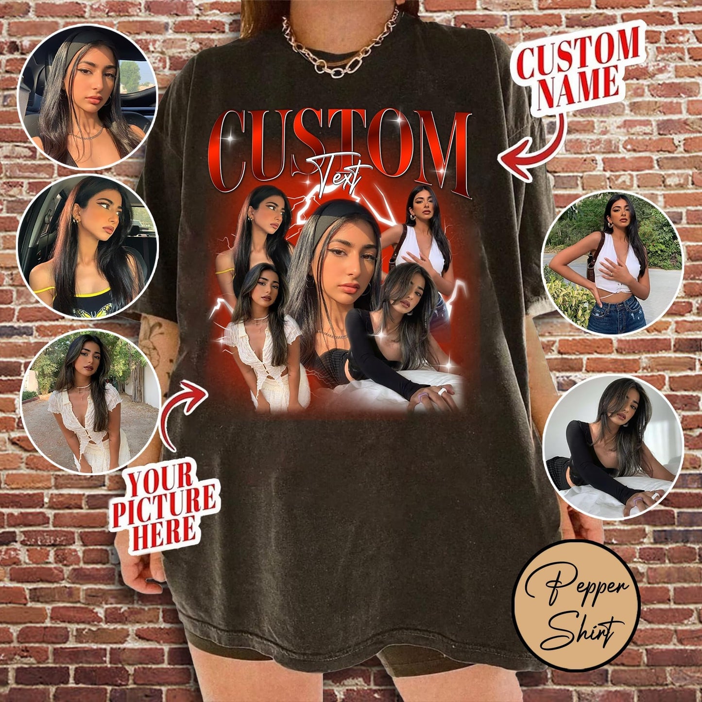 Custom Your Own Bootleg Shirts, Custom Bootleg Rap Tee, Your Custom Text Shirt, Custom Photo Vintage T-Shirts, Customa Bootleg Tee, Custom Graphic Tees, Birthday Gift