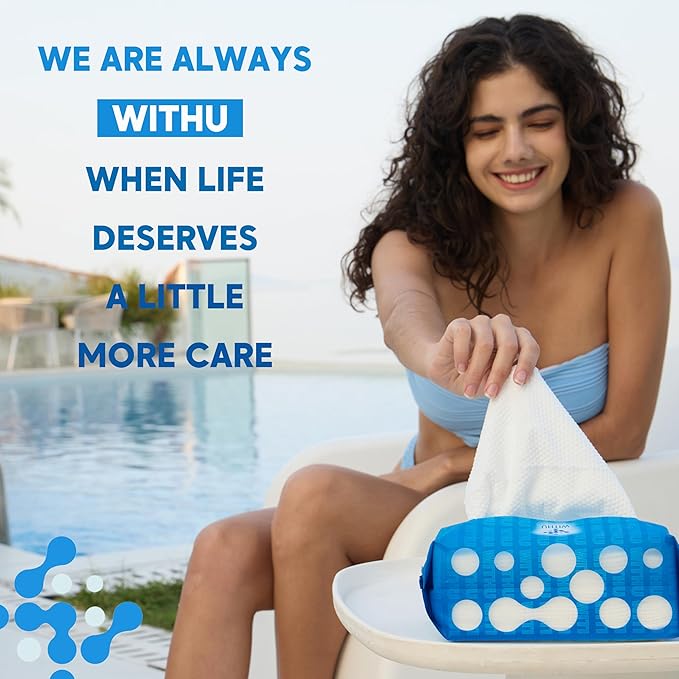 WITHU Disposable Face Towels, Ultra Soft, Biodegradable Makeup Remover Wipes