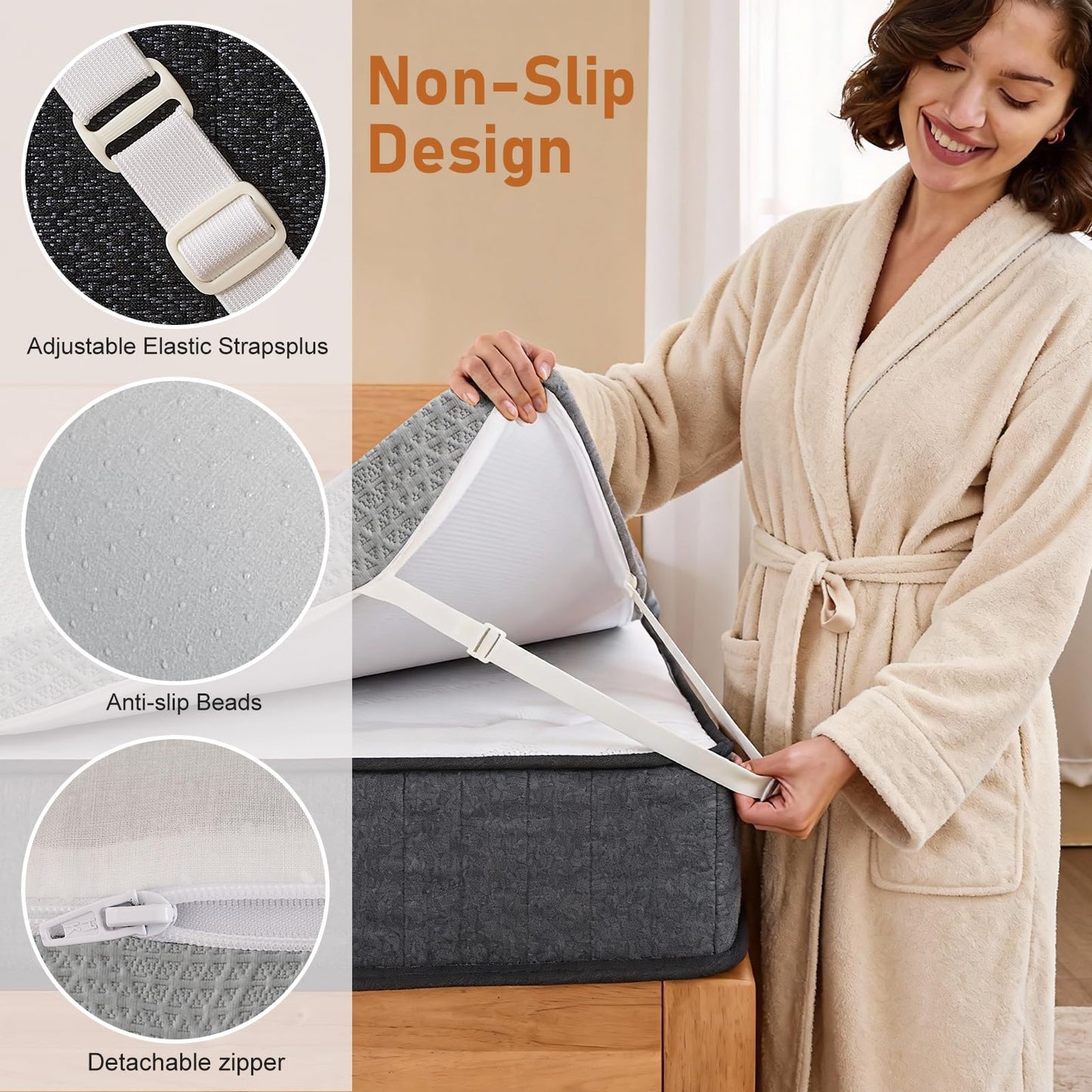 Extra Firm Mattress Topper Twin-XL: 3 Inch Super Extra Support Bed Topper, High Density Memory Foam for Back Pain Relief, Breathable Washable Cover, Non-Slip, CertiPUR-US & Oeko-Tex Certified 80x38