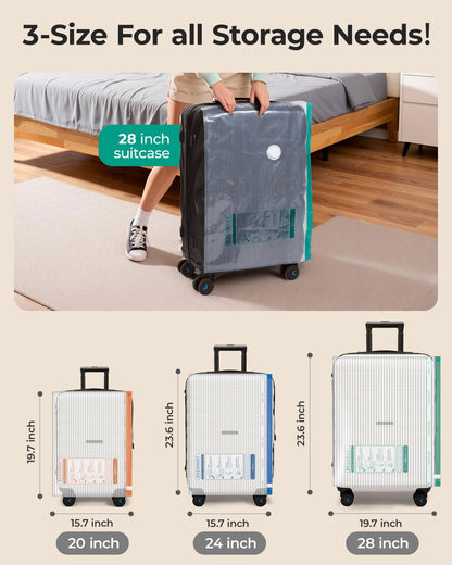 BAGSMART Travel Vacuum Bags with Electric Pump, Vacuum Seal Bags for Clothing Travel & Organization, 4000Pa Space Saver Bags for Carry-on Luggage, 18 Pack with Shoe, Laundry & Toiletry Bags
